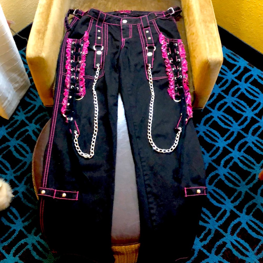 Tripp nyc bondage pants chains lace up zippers